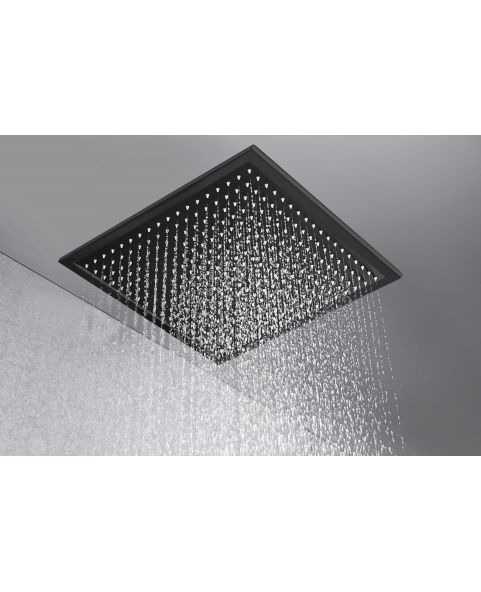 Rociador cuadrado de 40x40 cm negro mate [ IMEX® ]