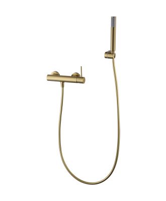 Grifo monomando de lavabo alto PLENUM en oro cepillado - KÄLLA