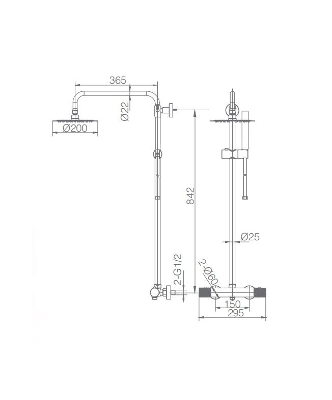 Columna de ducha termostática Line oro cepillado [ IMEX® ] (1)