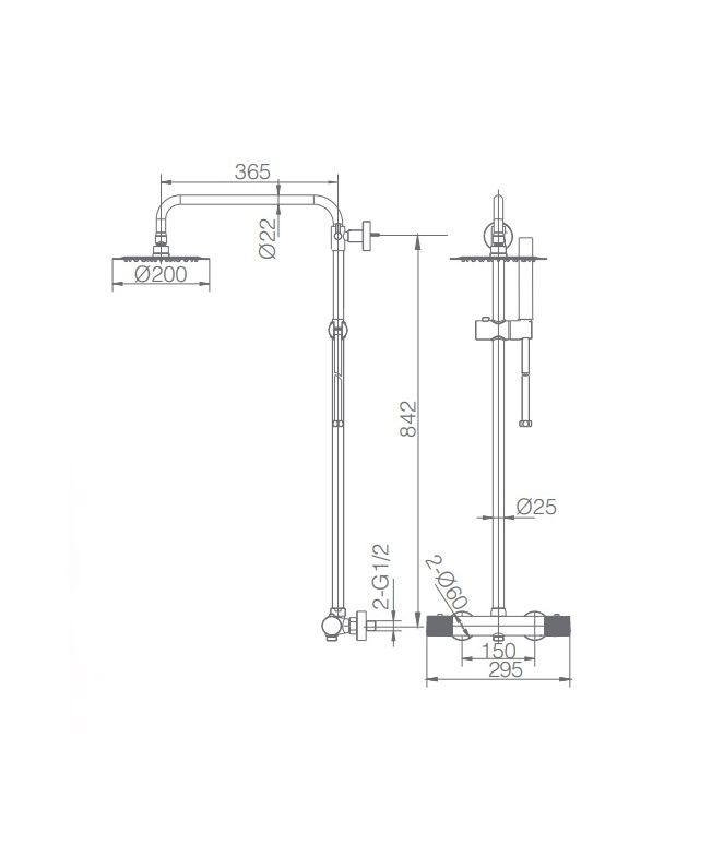 Columna de ducha termostática Line negro mate [ IMEX® ] (1)