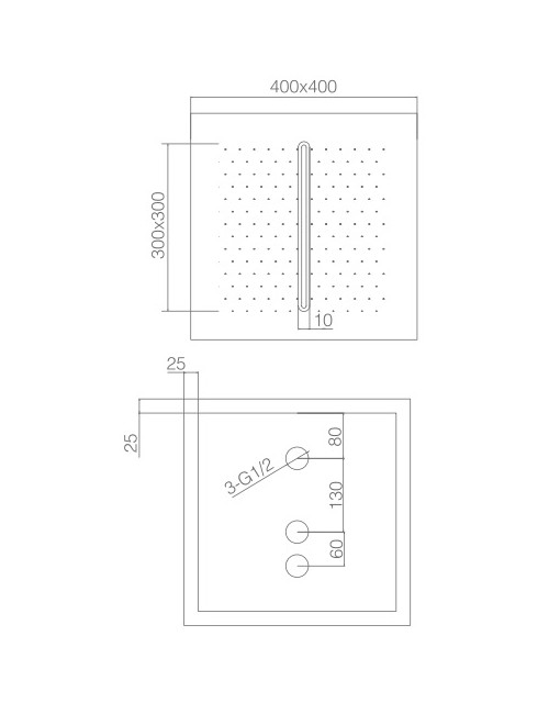 Rociador dos vías 40x40 cm con premarco [ IMEX® ]