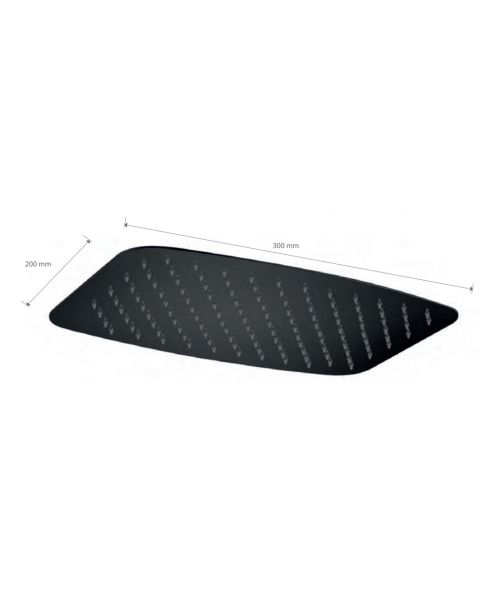 Rociador rectangular 20x30 cm negro mate [ IMEX® ]