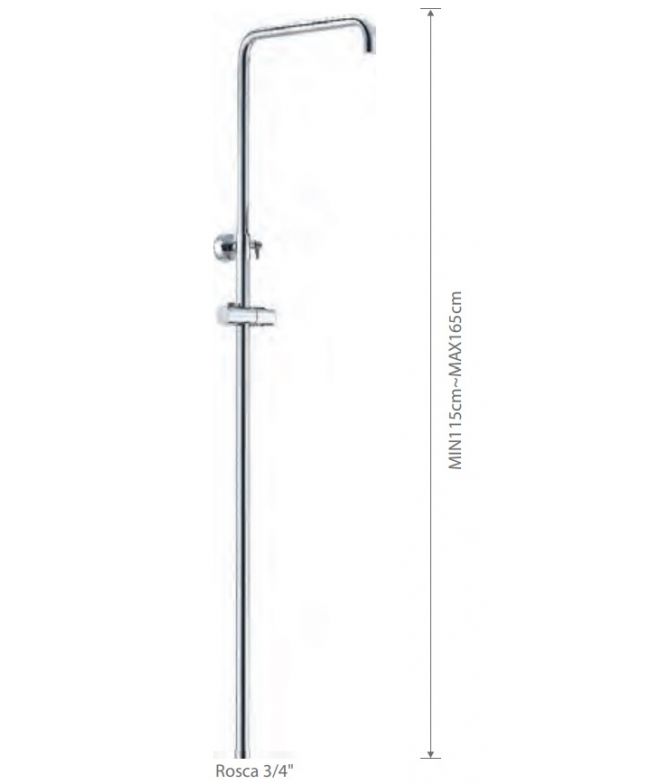Barra de ducha redonda 115-165cm [ IMEX® ] (1)
