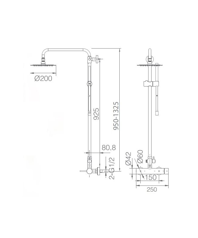 ► Columna de ducha Milos Stick blanco mate [ IMEX® ] (1)