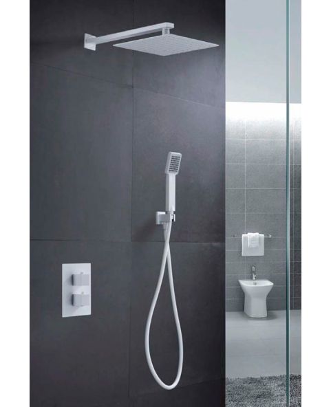 Columna de ducha termostática empotrada Cíes blanco [ IMEX® ]