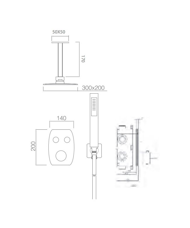 Columna de ducha termostática empotrada Feroe [ IMEX® ] (1)