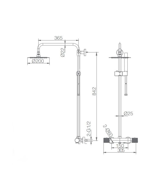 Conjunto bañera termostático Line negro mate [ IMEX® ] (1)