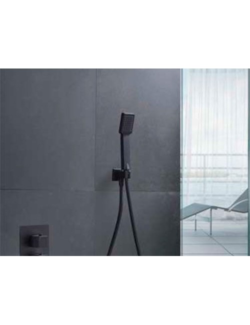 Columna de ducha termostática empotrada Cíes negro mate [ IMEX® ]