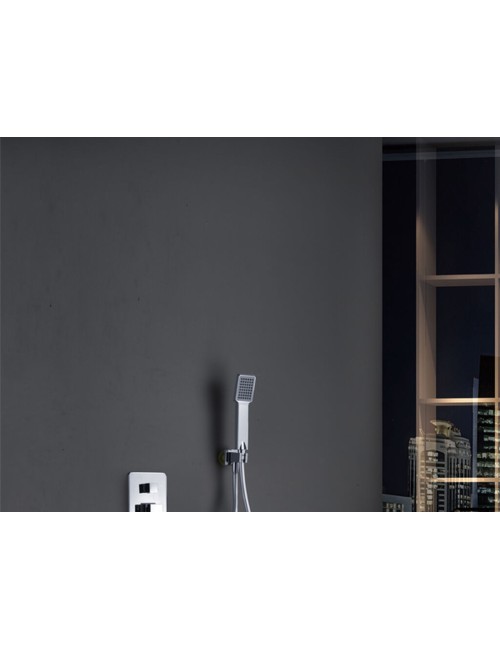 Columna de ducha empotrada Sumatra con premarco negro [ IMEX® ]