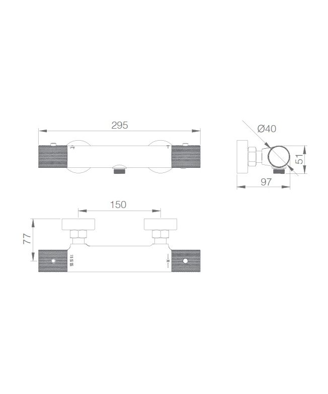 Grifo de ducha termostático Line Black Gun Metal [ IMEX® ] (1)