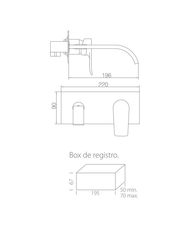 Grifo de lavabo empotrado Malta [ IMEX® ] (1)