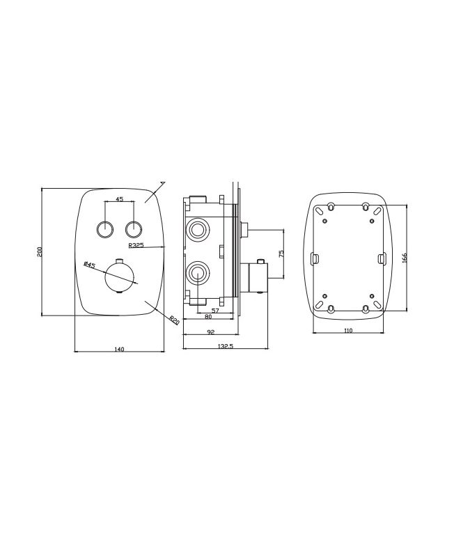 Grifo empotrado termostático 2 vías ovalado negro [ IMEX® ] (1)