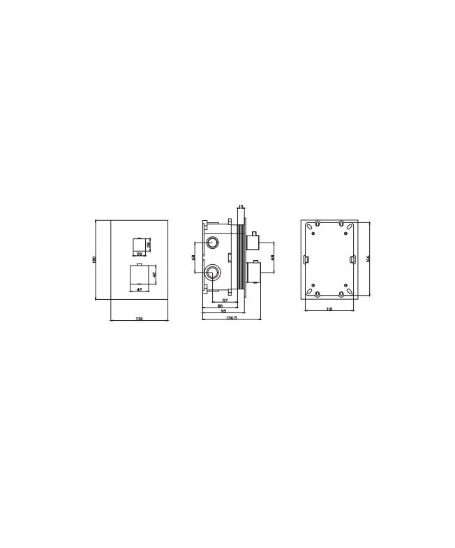 Grifo empotrado termostático 3 vías [ IMEX® ] (1)