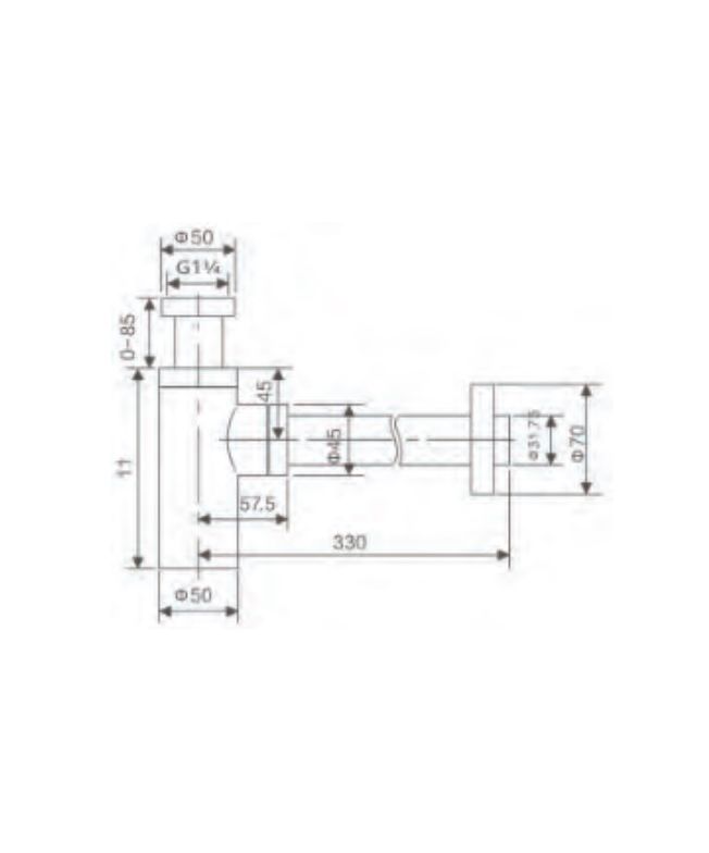 Sifón redondo negro mate [ IMEX® ] (1)