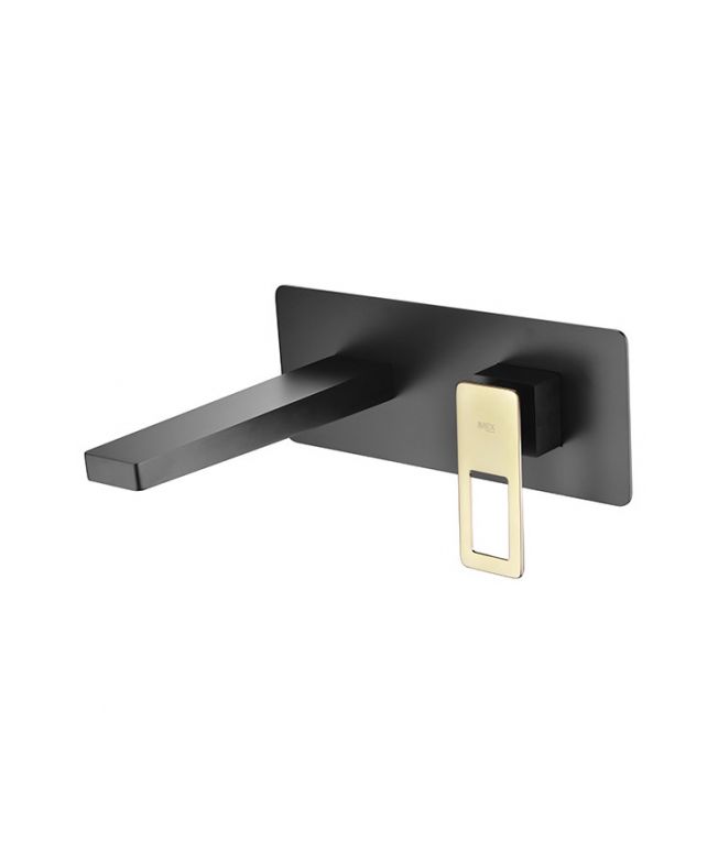 Grifo de lavabo empotrado Suecia negro oro [ IMEX® ]