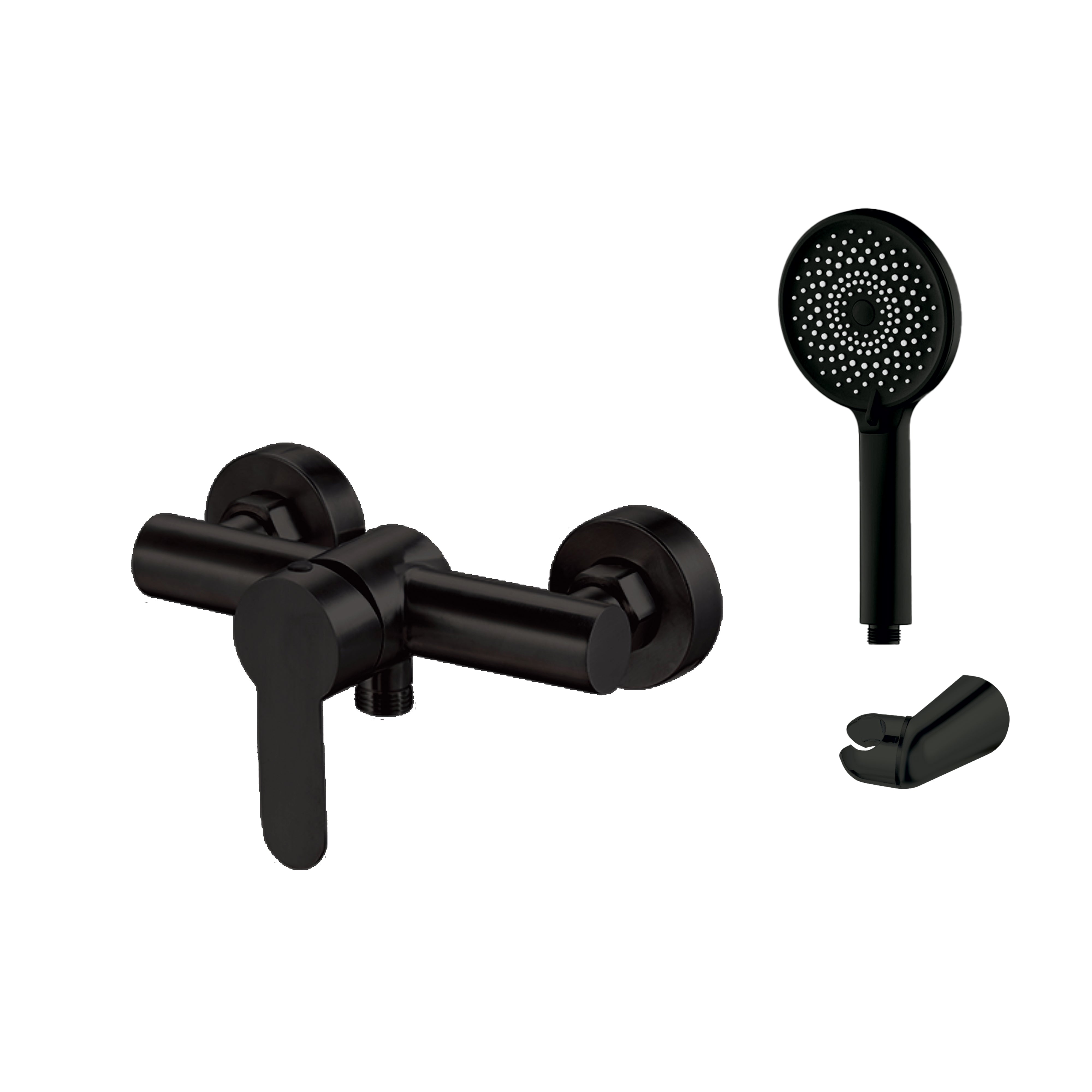 Grupo Ducha Iony Negro Acero Con Kit - GME [ GME® ]