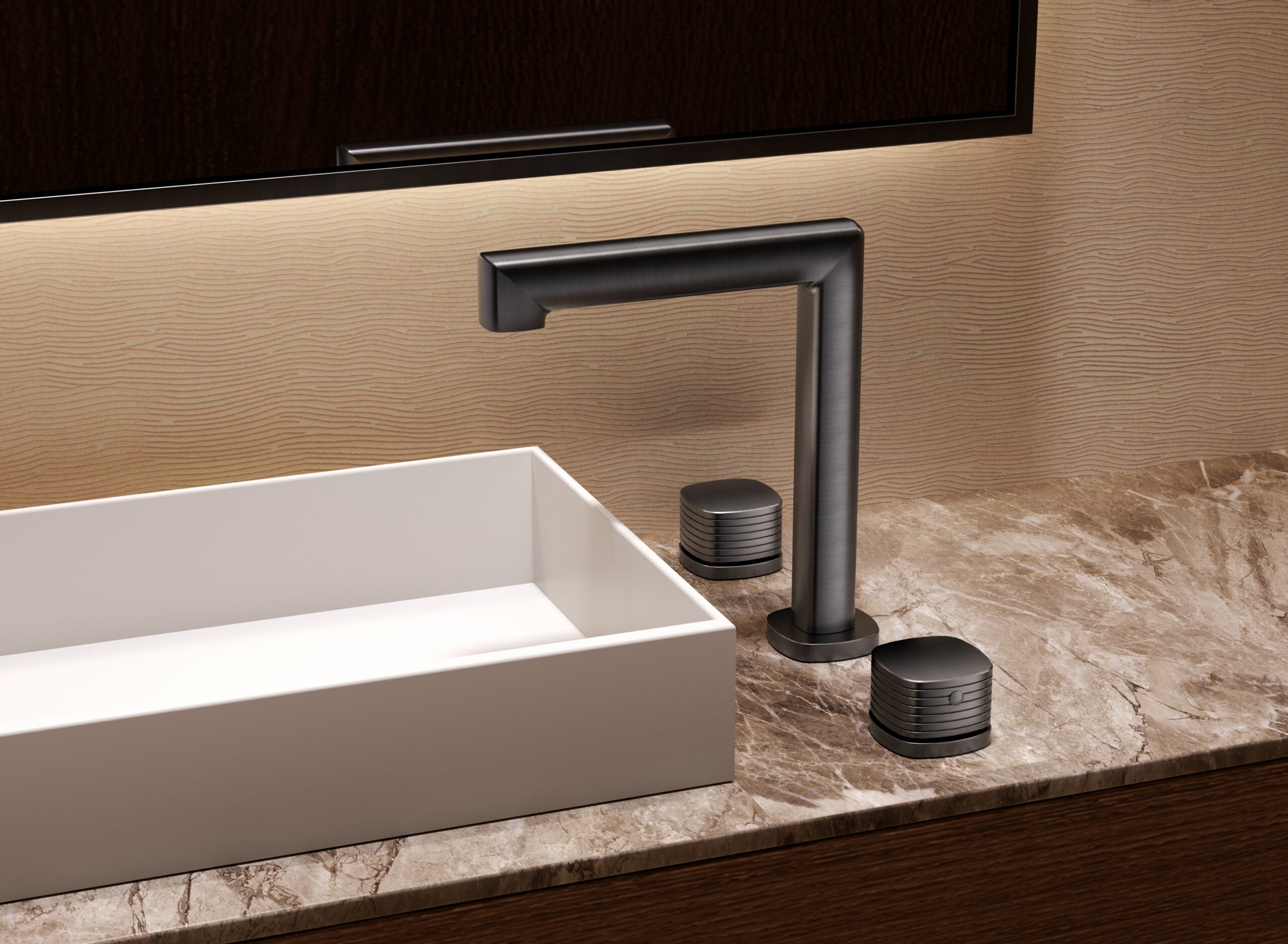 Lavabo bimando sobrencimera caño bajo Firenze [ IMEX® ]