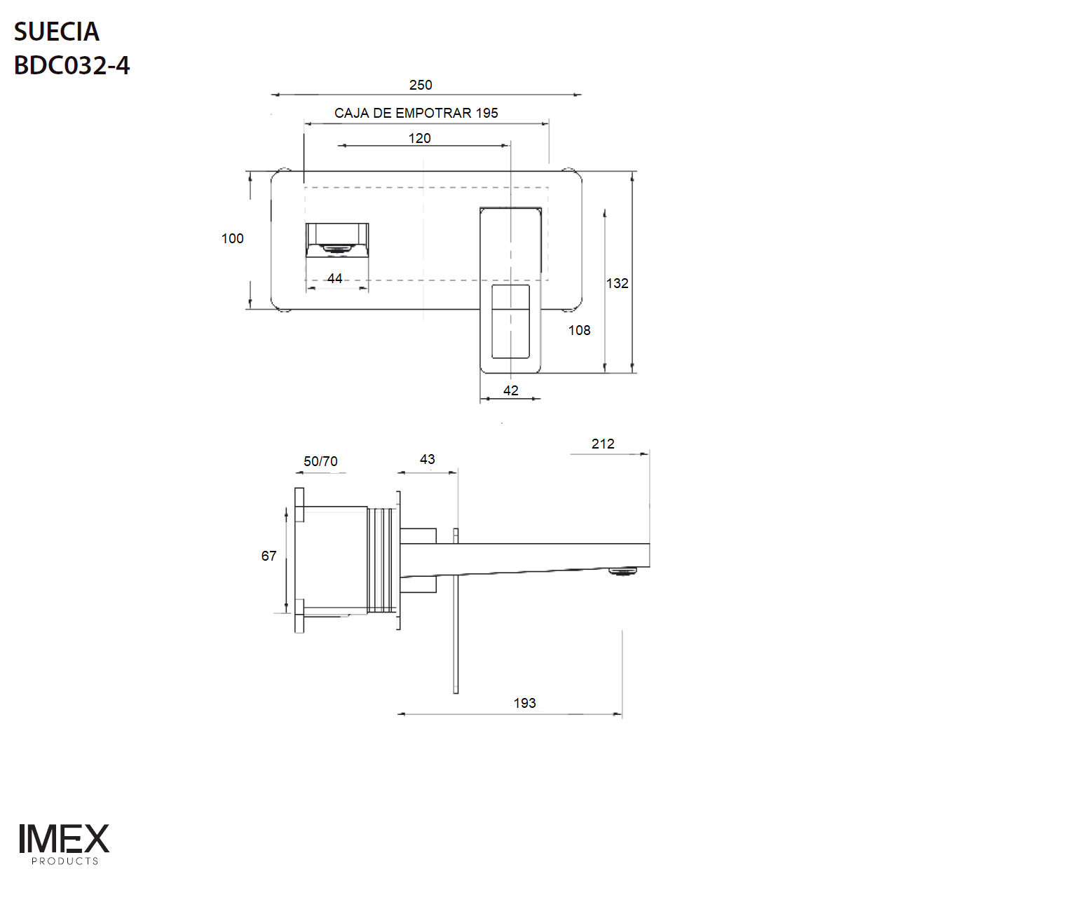 Grifo de lavabo empotrado Suecia [ IMEX® ]