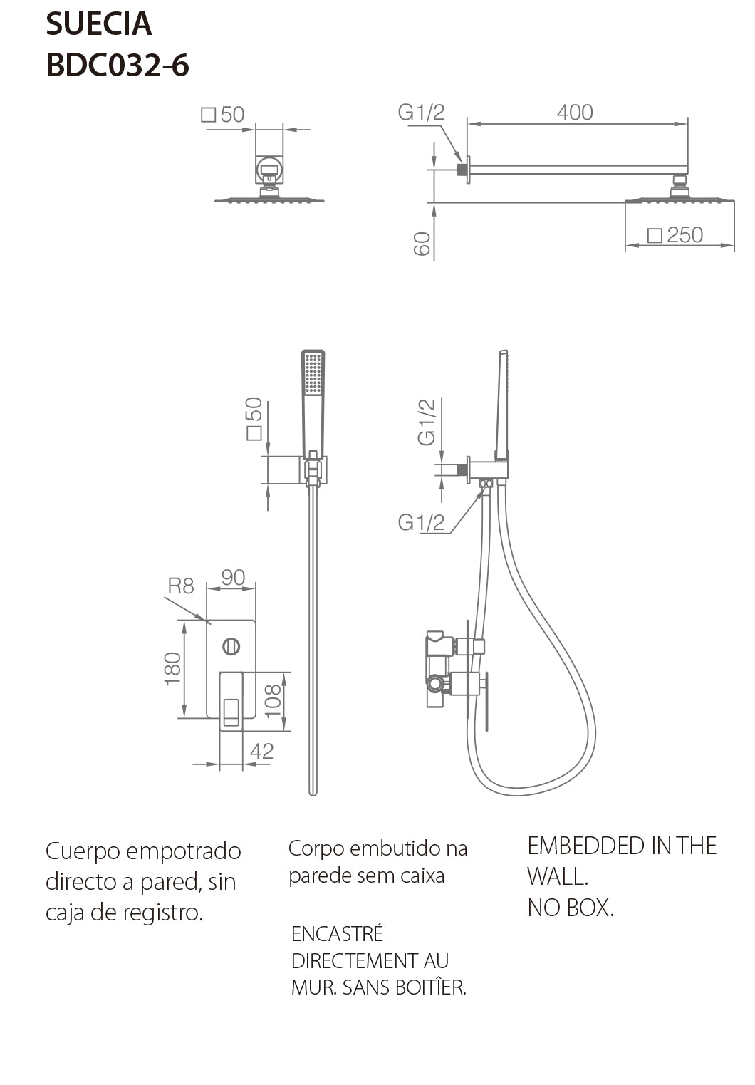 ► Columna de ducha empotrada Suecia [ IMEX® ]