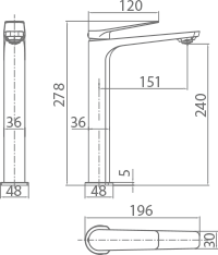 Monomando lavabo alto Nápoles [ IMEX® ]