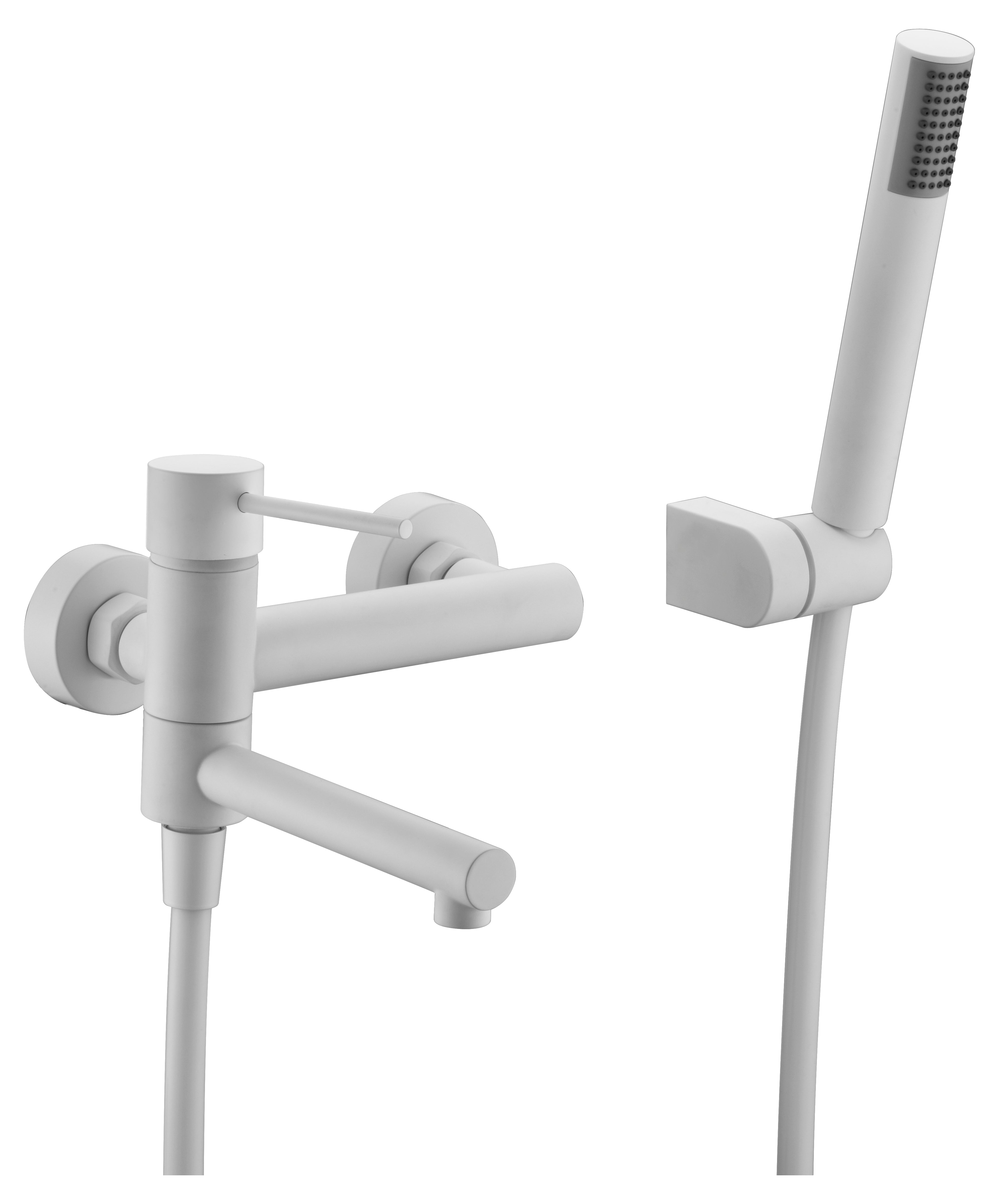 Grifo de bañera/ducha Milos Stick blanco mate [ IMEX® ]