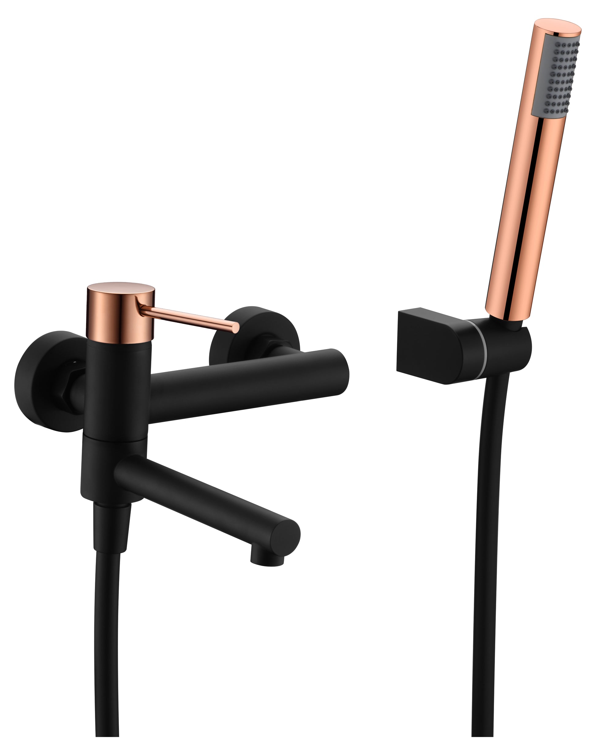 Grifo de bañera/ducha Milos Stick negro oro rosa [ IMEX® ]