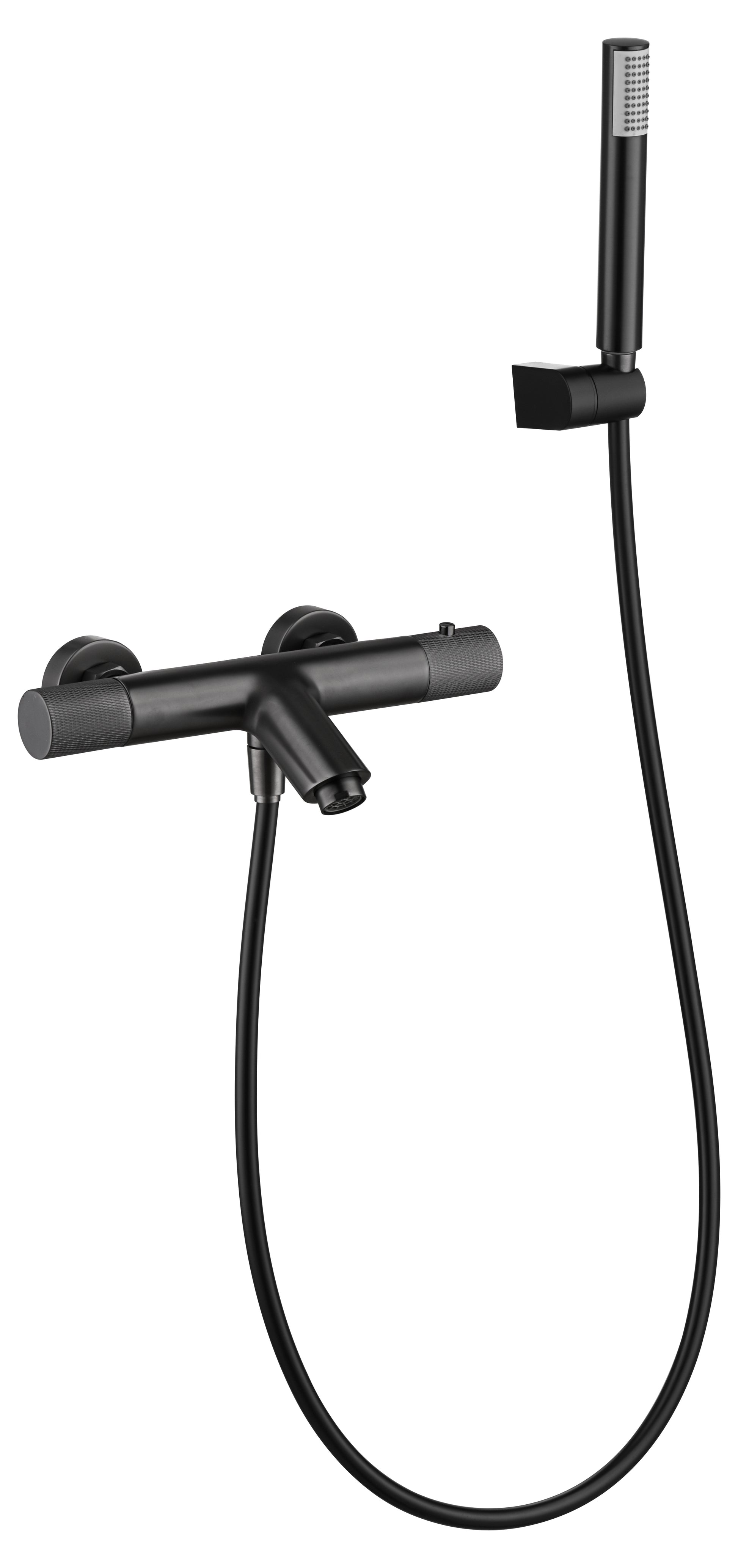 Grifo de bañera/ducha termostático Line Black Gun Metal [ IMEX® ]