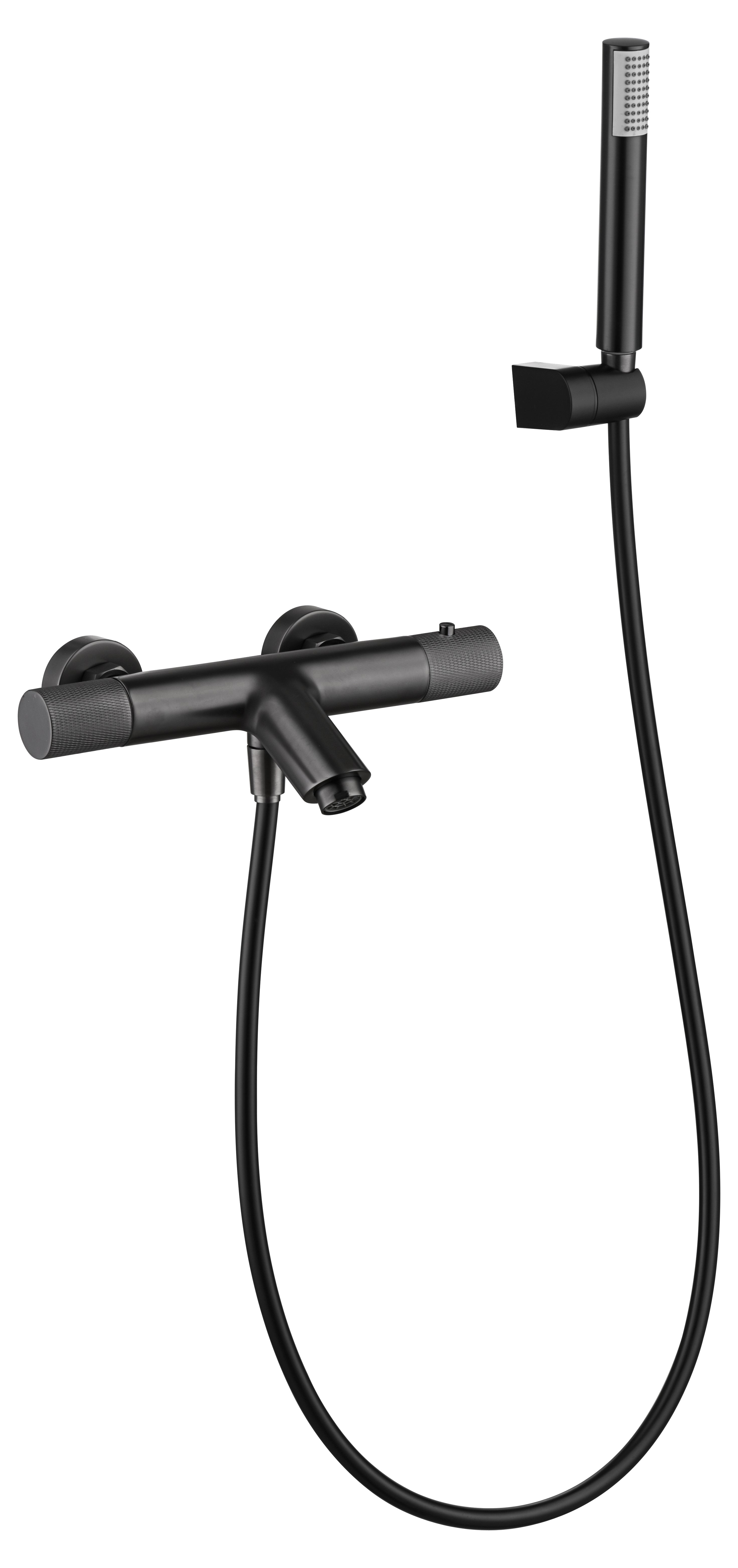 Grifo de bañera/ducha termostático Line Black Gun Metal [ IMEX® ]