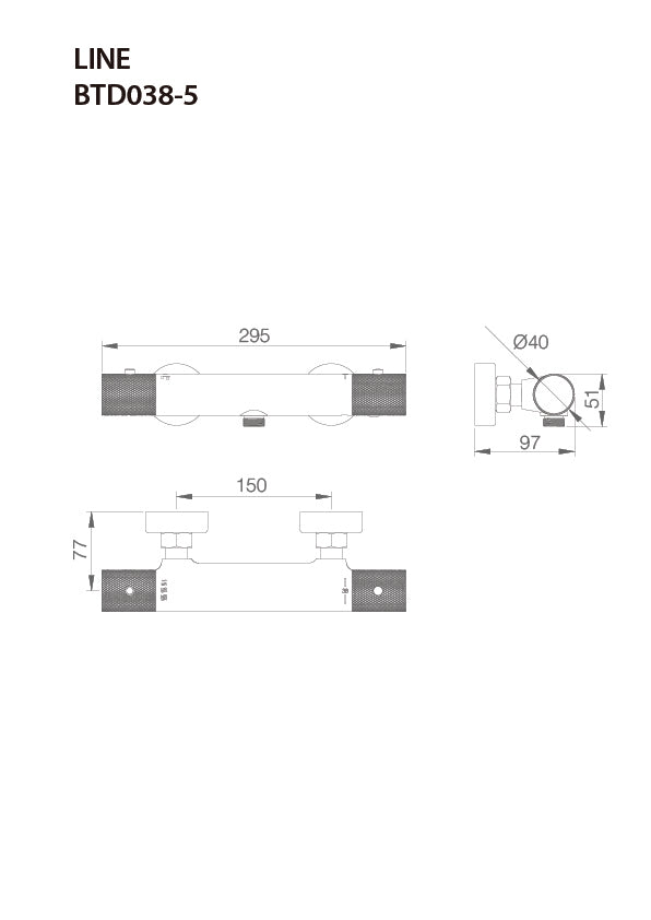 Grifo de ducha termostático Line [ IMEX® ]