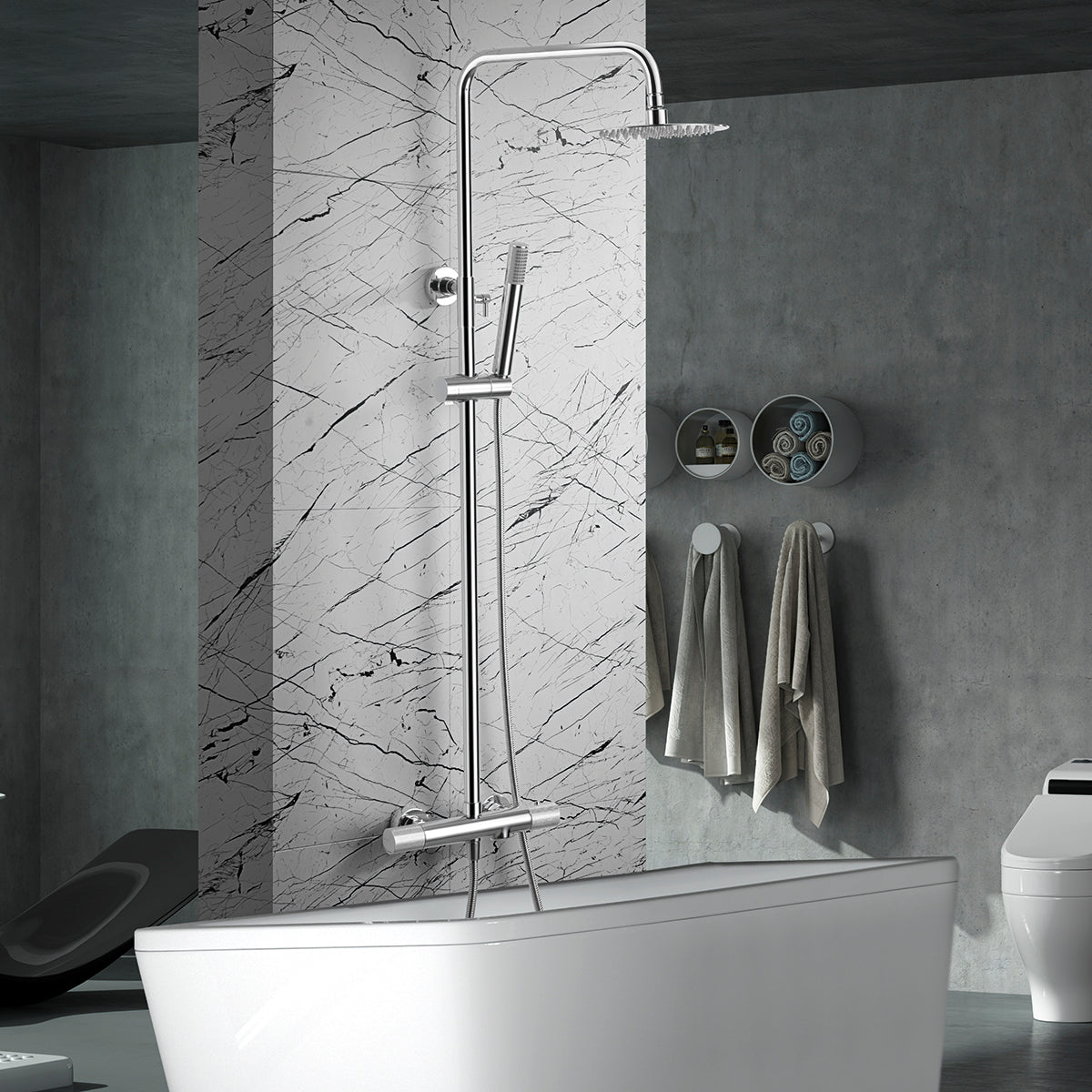 Conjunto bañera termostático Line [ IMEX® ]