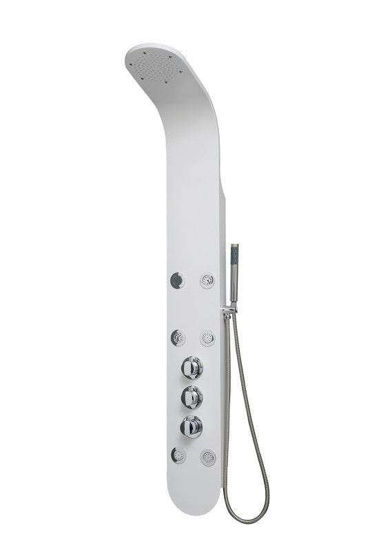 Columna de hidromasaje en aluminio blanco modelo A-855