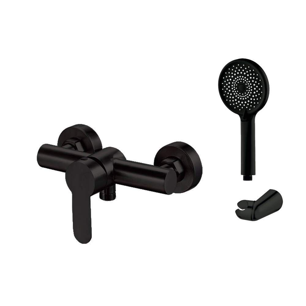 Grupo Ducha Iony Negro Acero Con Kit - GME [ GME® ]