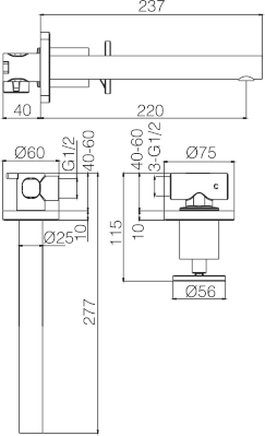 Grifo de lavabo empotrado Olimpo [ IMEX® ]