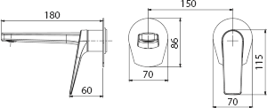 Monomando empotrado lavabo Delos [ IMEX® ]