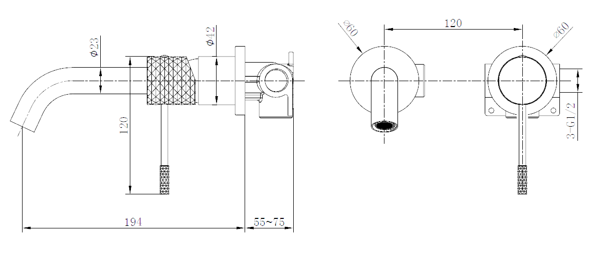 Monomando empotrado lavabo Génova [ IMEX® ]