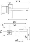 Monomando empotrado lavabo Pisa [ IMEX® ]