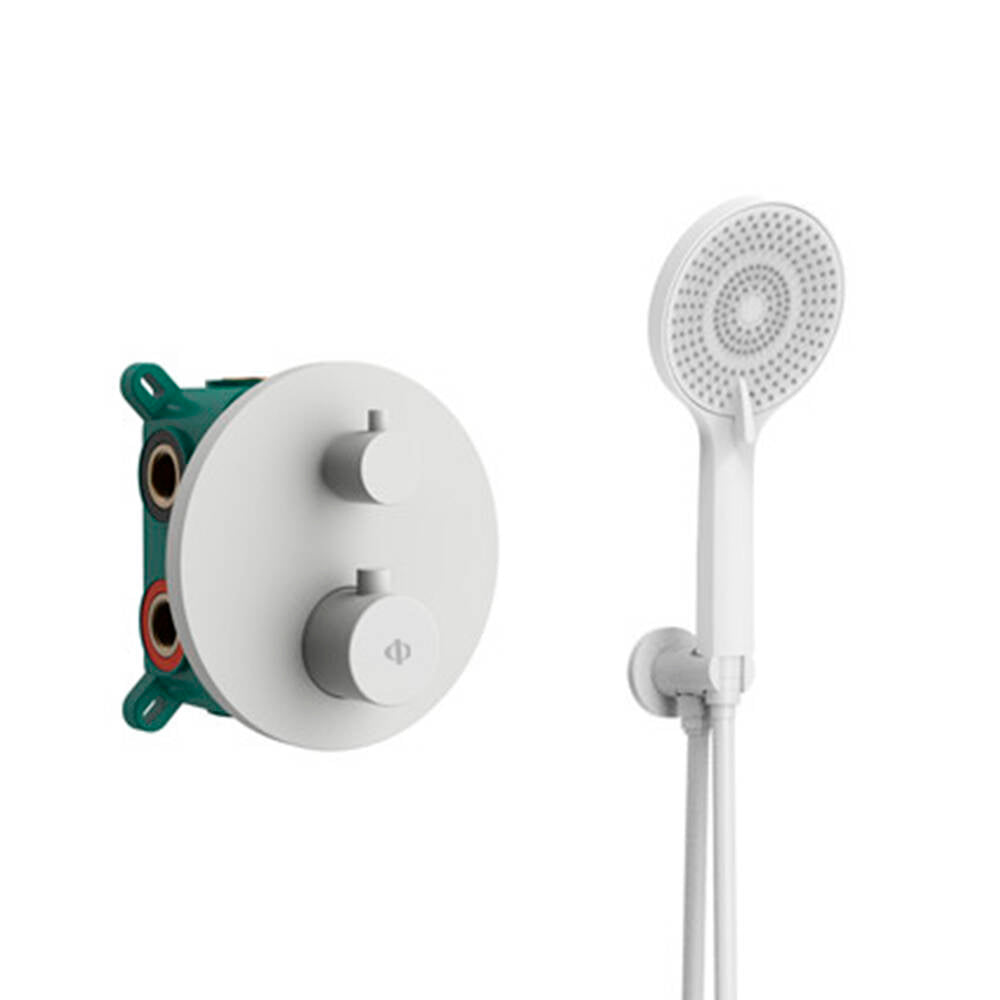 Conjunto Empotrar 2/3 Fun. Termostatico Round Titanio - GME [ GME® ]