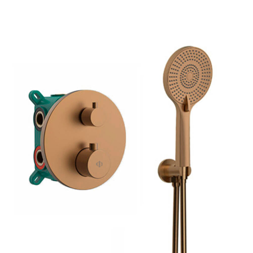 Conjunto Empotrar 2/3 Fun. Termostatico Round Titanio - GME [ GME® ]