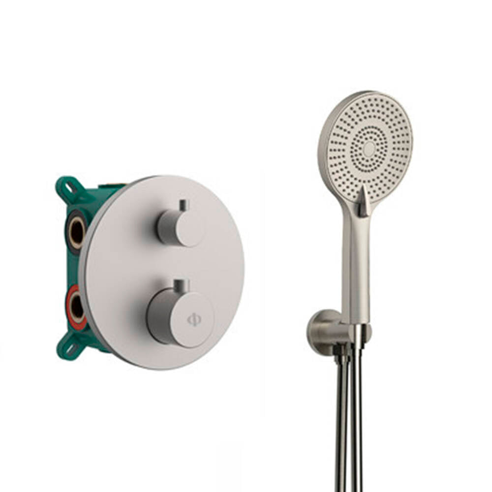Conjunto Empotrar 2/3 Fun. Termostatico Round Titanio - GME [ GME® ]