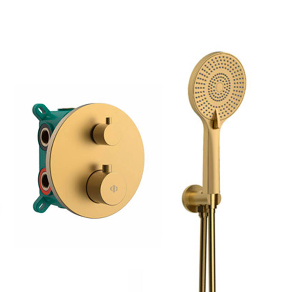 Conjunto Empotrar 2/3 Fun. Termostatico Round Titanio - GME [ GME® ]