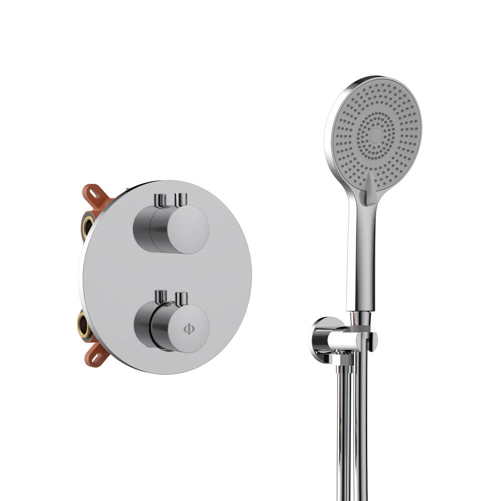 Conjunto Empotrar 2/3 Fun. Termostatico Round Titanio - GME [ GME® ]