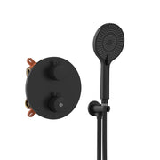 Conjunto Empotrar 2/3 Fun. Termostatico Round Negro - GME [ GME® ]