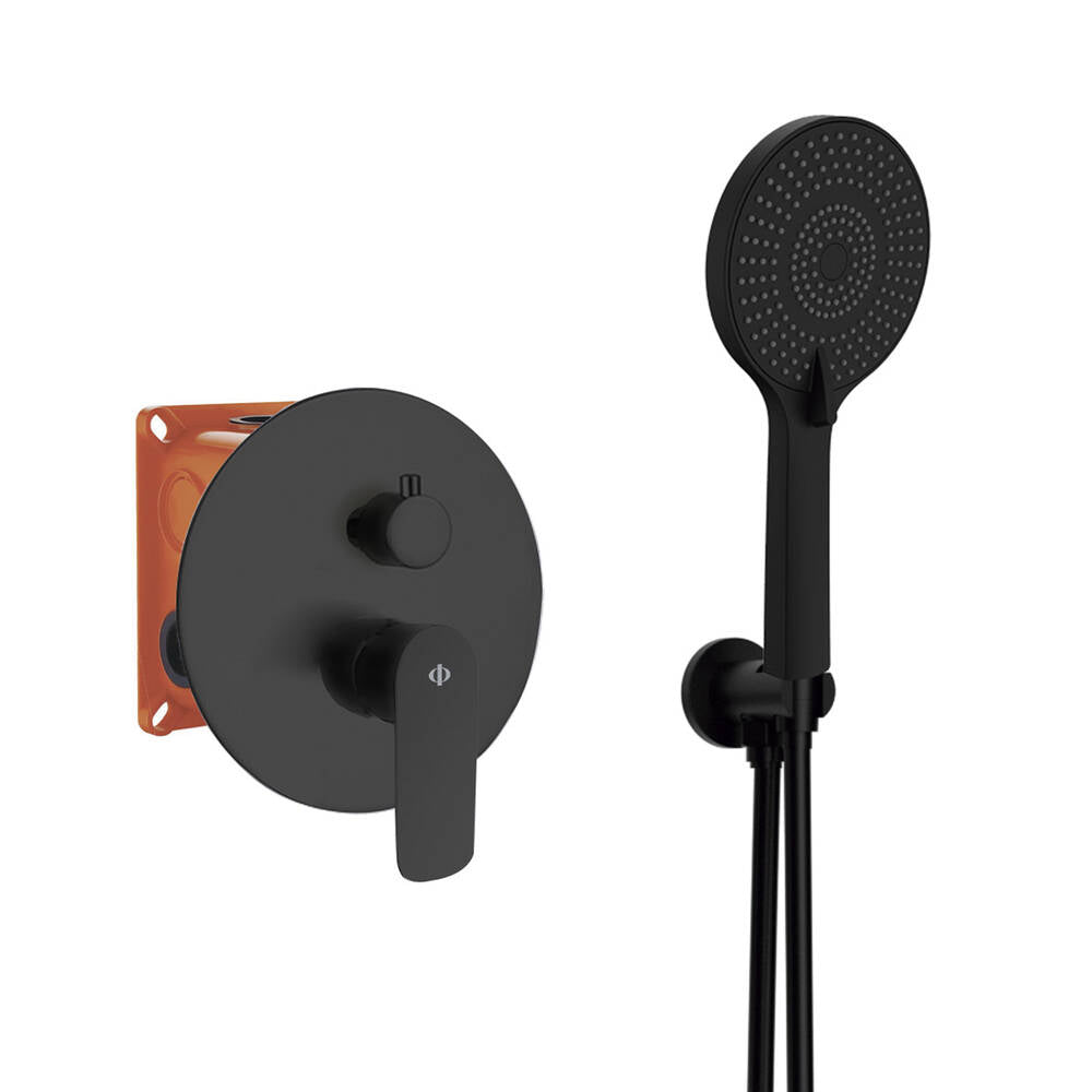 Conjunto Empotrar 2 Fun. Monomando Cassio Negro Con K [ GME® ]