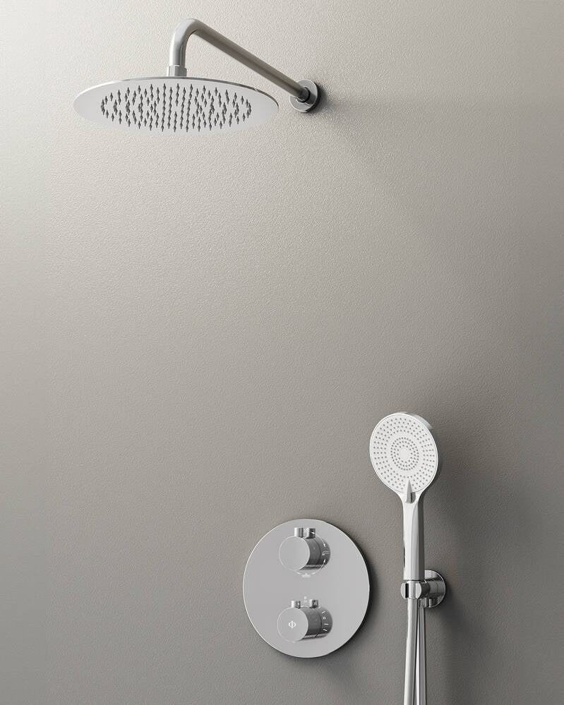 Conj. Empotr. Termostático Round Cr + Rociador Pared - GME [ GME® ]
