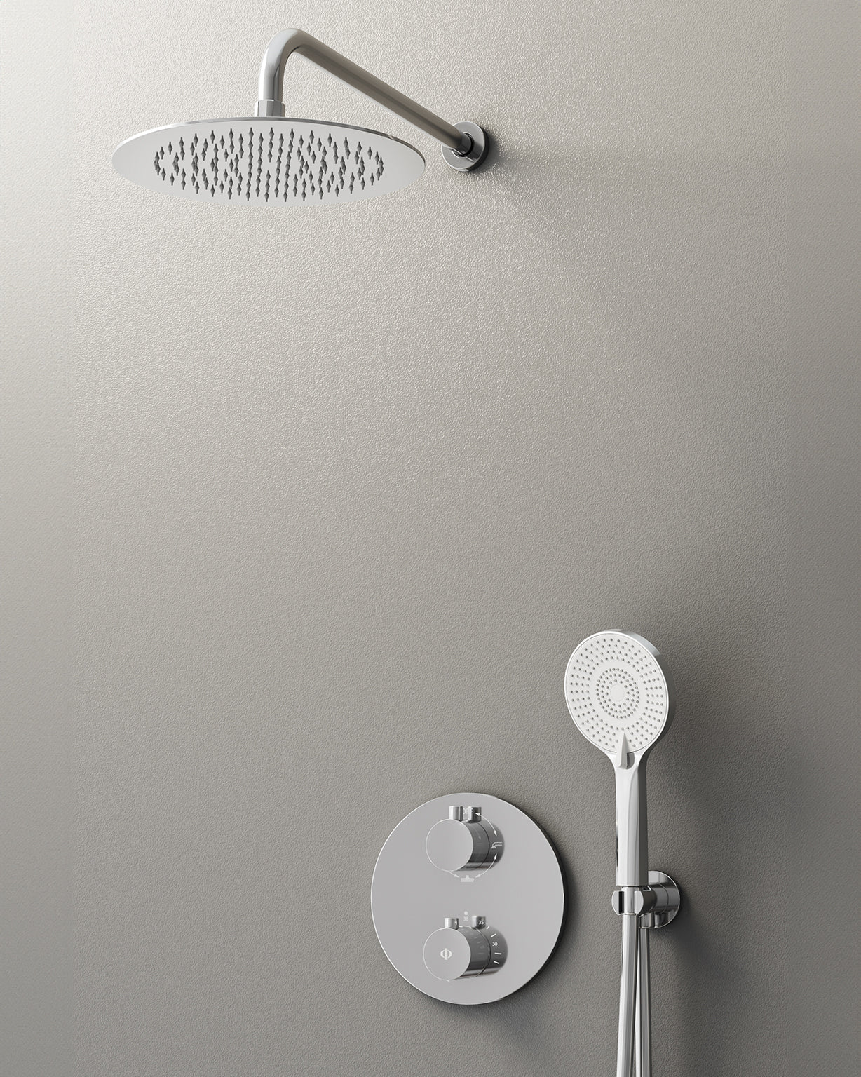 Conj. Empotr. Termostático Round Cr + Rociador Pared - GME [ GME® ]