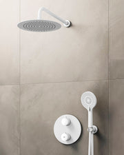 Conj. Empotr. Termostático Round Blanco + Rociador Pared [ GME® ]