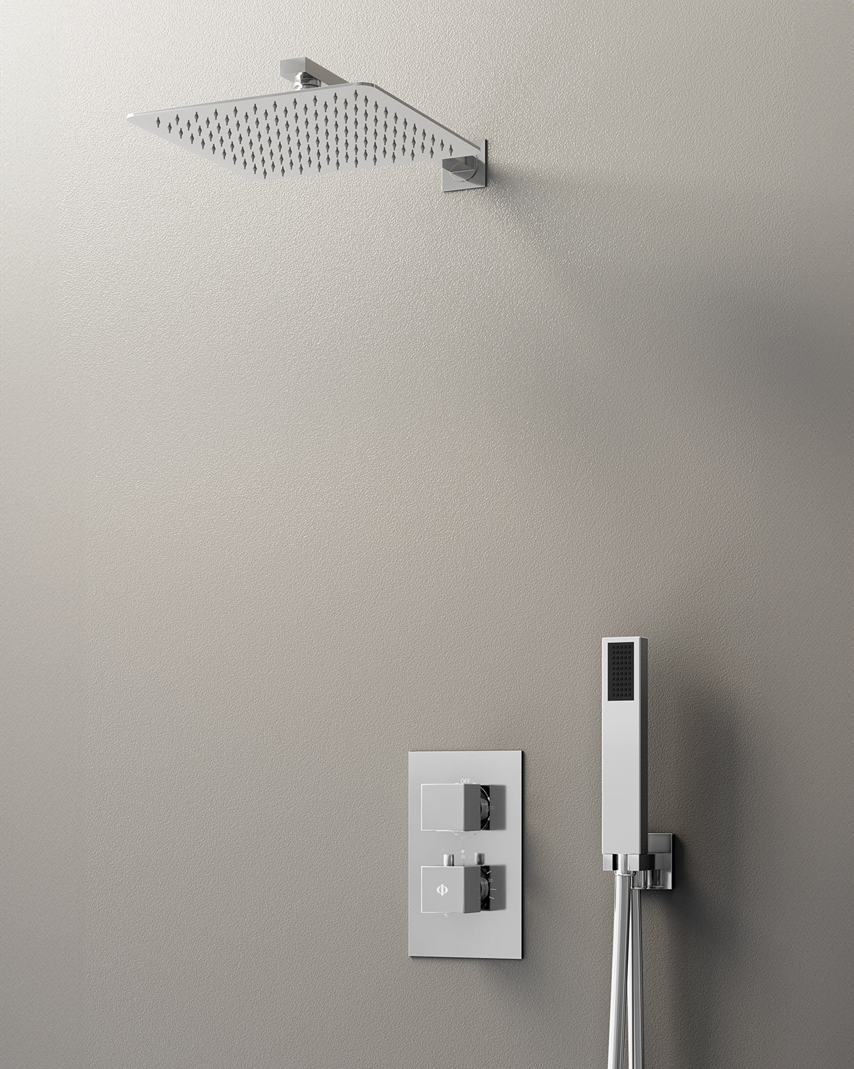 Conj. Empotr. Termostático Orion Cr + Rociador Pared - GME [ GME® ]