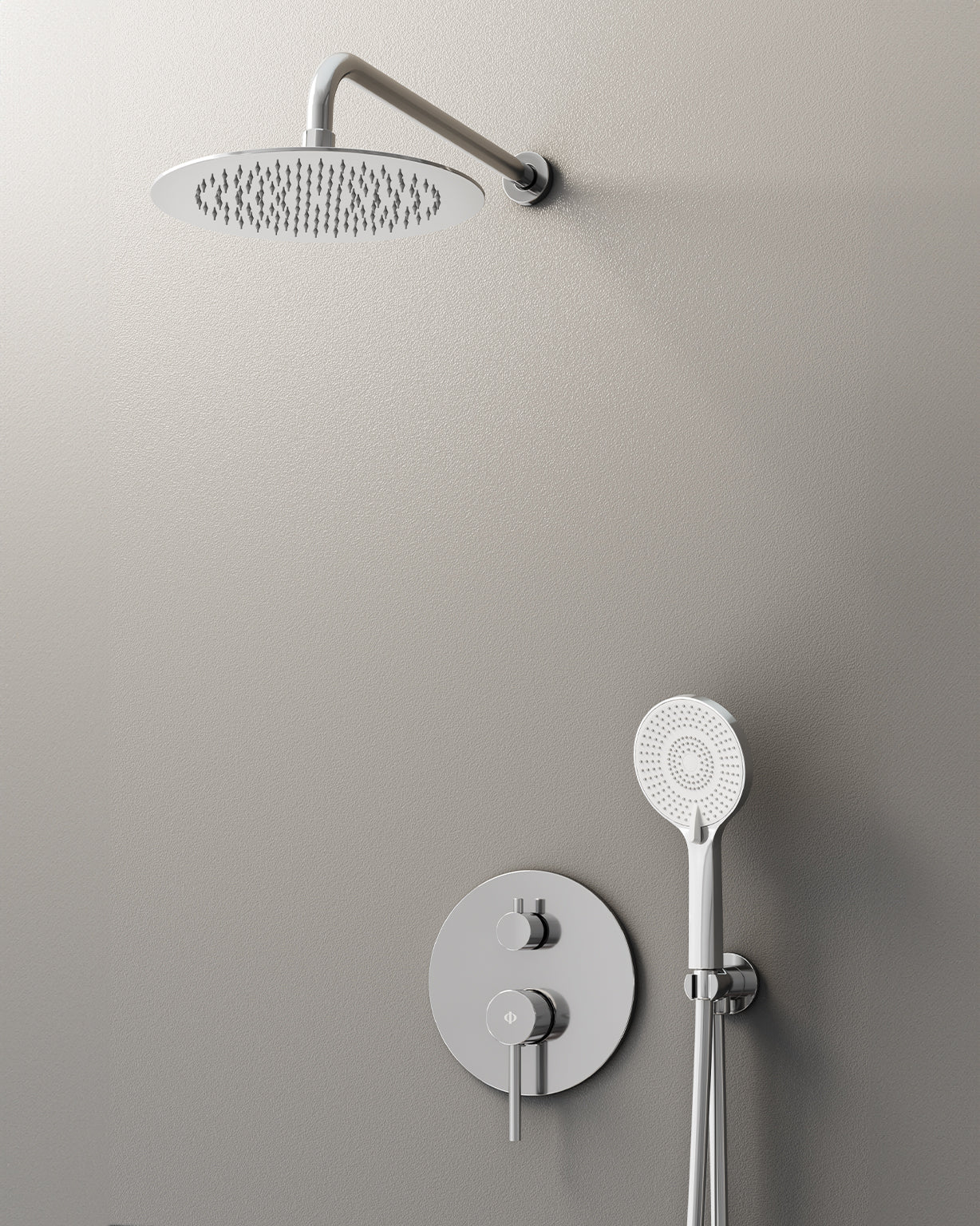Conj. Empotr. Monomando Sirio Cr + Rociador Pared - GME [ GME® ]