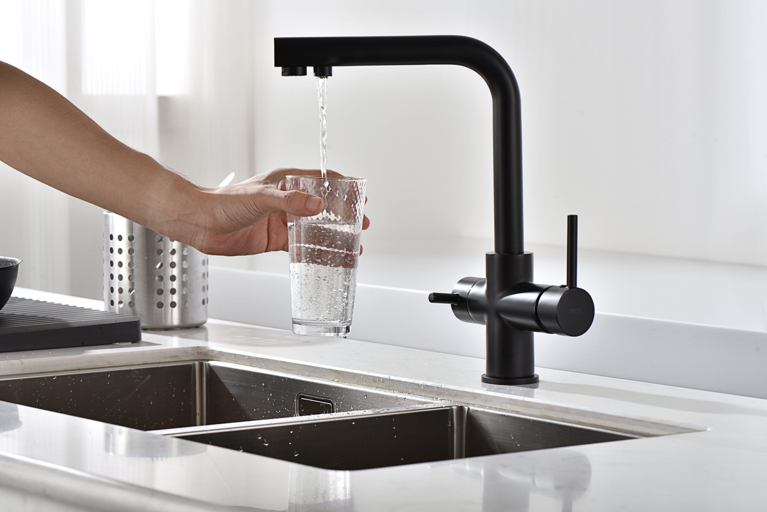 Grifo de cocina Marsella negro mate para osmosis [ IMEX® ]
