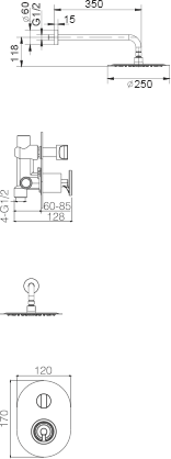 Columna de ducha empotrada Olimpo [ IMEX® ]